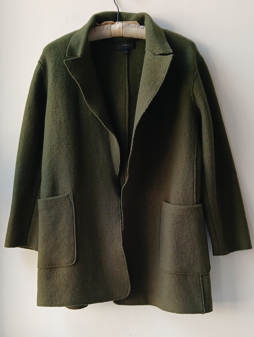 J. Crew Oversized Boiled Wool Coat Green Women's Small